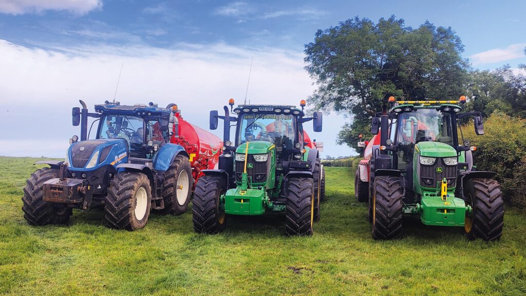 Three tractors lined up